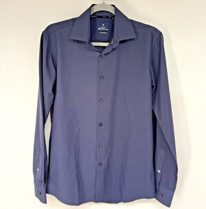 Ben Sherman Button Up All Way Stretc Dress Shirt Mens S Blue Long Sleeve Casual